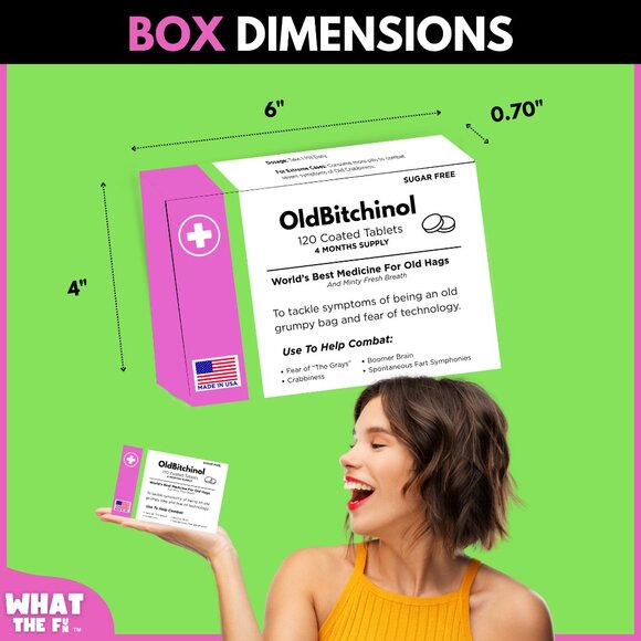 Novelty Prank Medicine Box OldBitchinol Funny Prescription Gag Gift Exchange - Picture 4 of 6